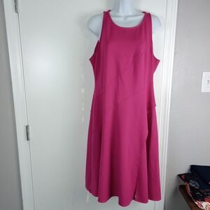 Chloe Kristyn Dress Womens Large Pink Sleeveless A-Line Fit and Flare Midi NWT